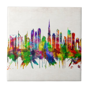 Dubai United Arab Emirates Skyline Fliese