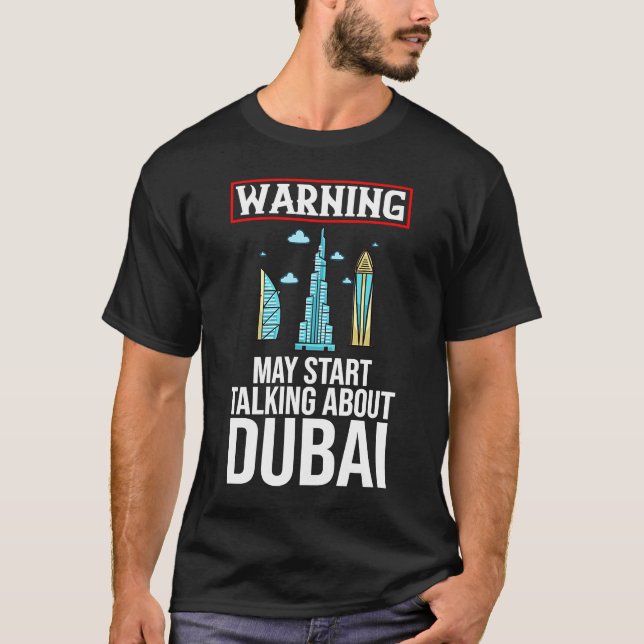 Dubai United Arab Emirates Uae City Skyline Map Tr T-Shirt (Vorderseite)
