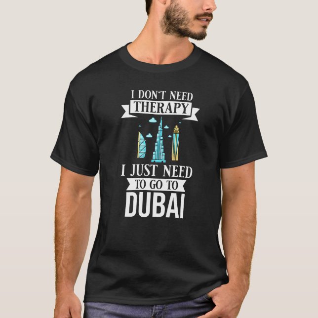 Dubai United Arab Emirates Uae City Skyline Map Tr T-Shirt (Vorderseite)