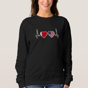 Dubai USA Herzschlag Dubaian Amerikanische Flagge Sweatshirt