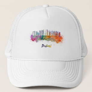 Dubai V2 Skyline in Aquarellfarbe Truckerkappe
