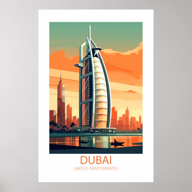 Dubai Vereinigte Arabische Emirate Berühmte Reisez Poster (Vorne)