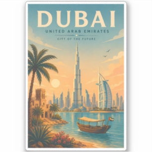 Dubai Vereinigte Arabische Emirate Illustration Re Aufkleber