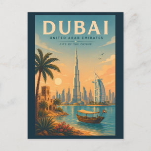 Dubai Vereinigte Arabische Emirate Illustration Re Postkarte