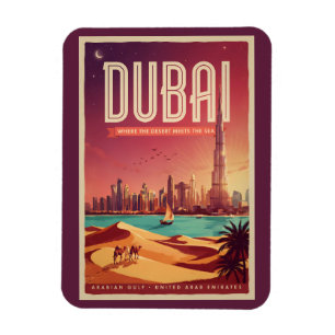 Dubai Vereinigte Arabische Emirate Nacht Skyline I Magnet