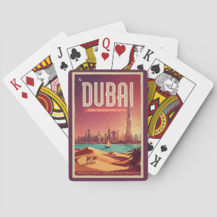 Dubai Vereinigte Arabische Emirate Nacht Skyline I Spielkarten