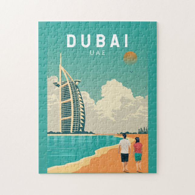 Dubai Vereinigte Arabische Emirate Retro Travel Ar (Vertikal)