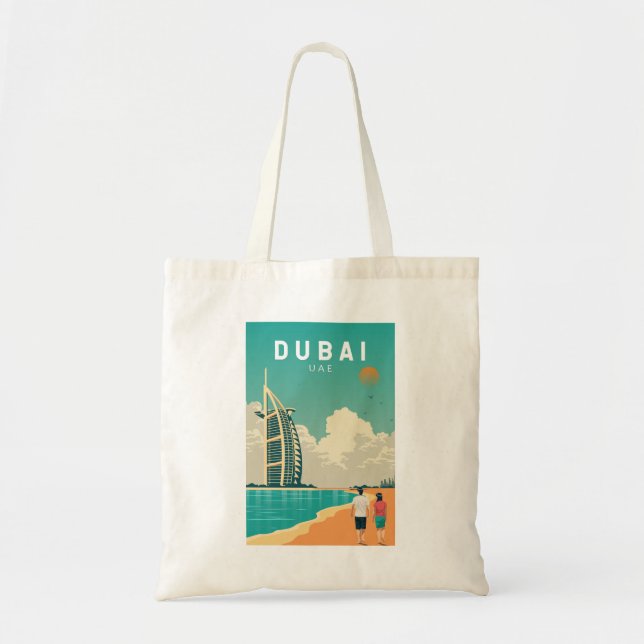 Dubai Vereinigte Arabische Emirate Retro Travel Ar Tragetasche (Vorne)