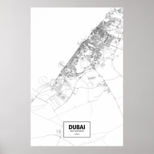 Dubai, Vereinigte Arabische Emirate (schwarz auf w Poster