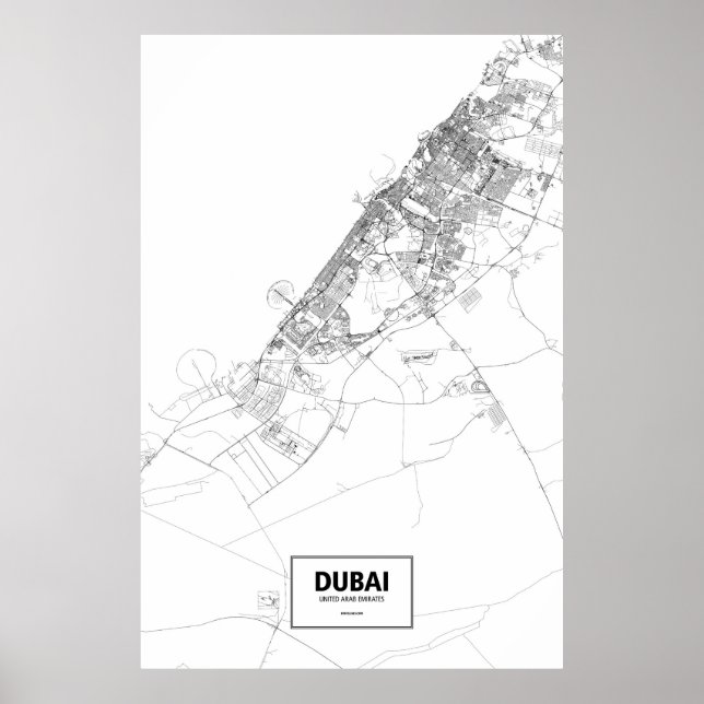 Dubai, Vereinigte Arabische Emirate (schwarz auf w Poster (Vorne)