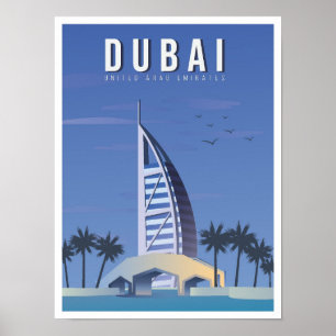 Dubai Vereinigte Arabische Emirate UAE Kunst Vinta Poster