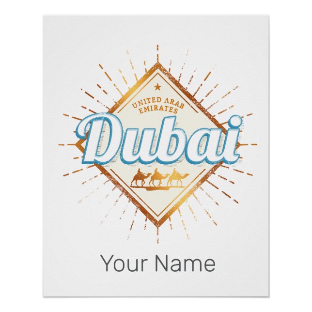 Dubai Vereinigte Arabische Emirate Vintag VAE Souv Poster (Vorderseite)