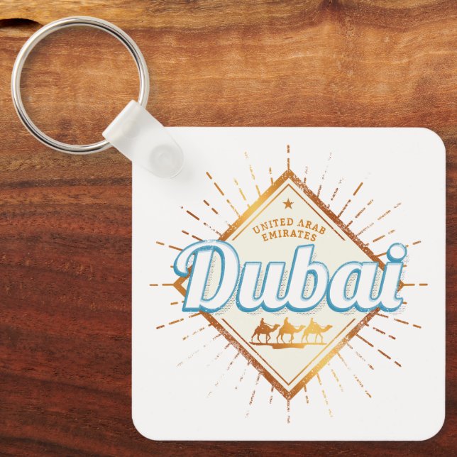 Dubai Vereinigte Arabische Emirate Vintag VAE Souv Schlüsselanhänger (Vorderseite)