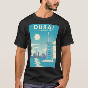 Dubai Vintage Art Reiseplakat T-Shirt