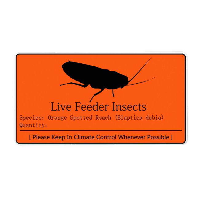Dubia Roach Label (Vorne)
