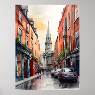 Dublin Aqucolor Art Poster