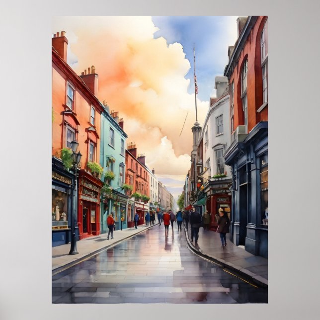 Dublin Aqucolor Art Poster (Vorne)