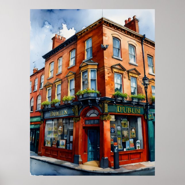 Dublin Aqucolor Art Poster (Vorne)