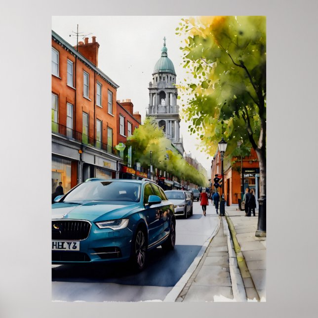 Dublin Aqucolor Art Poster (Vorne)