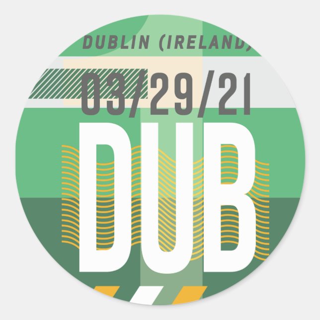 Dublin - Autocollant Rond de Voyage (Devant)