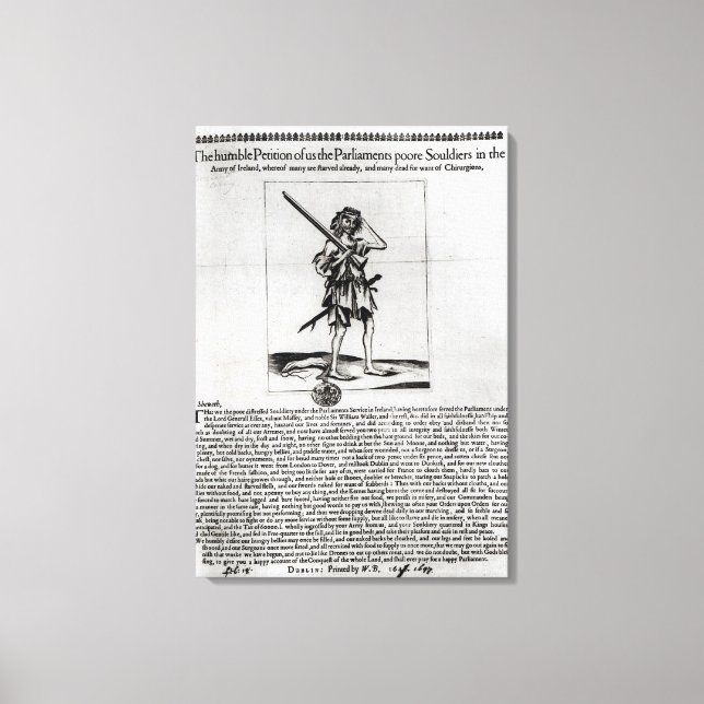 Dublin Broadsheet, 1647 Leinwanddruck (Vorderseite)