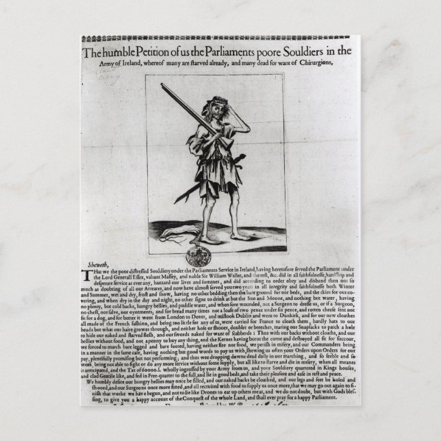 Dublin Broadsheet, 1647 Postkarte (Vorderseite)