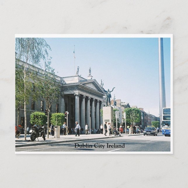 Dublin City Centre, GPO & Millennium Spire Postkarte (Vorderseite)