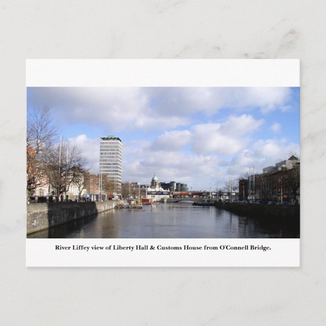 Dublin City Ireland, Liberty Hall, Zollhaus Postkarte (Vorderseite)