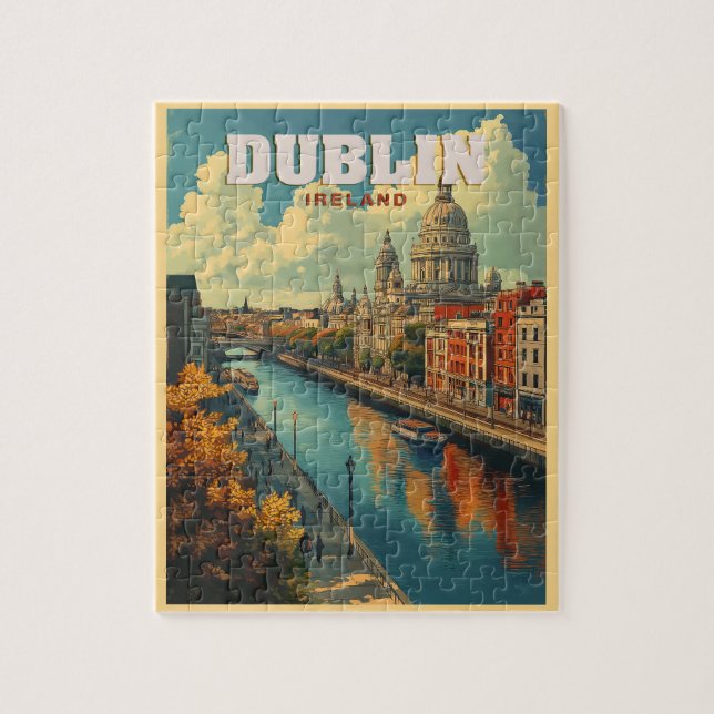 Dublin City Irland - Retro Travel (Vertikal)