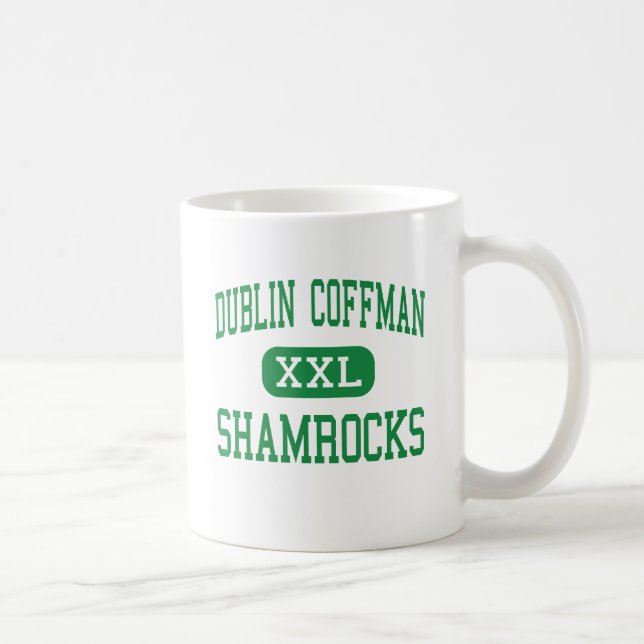 Dublin Coffman - Kleeblätter - hoch - Dublin Ohio Kaffeetasse (Rechts)