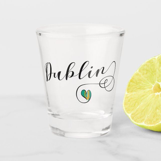 Dublin Heart Tasse, Irland Schnapsglas (Vorderseite)