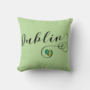 Dublin Heart Throw Cushion, Irland Kissen