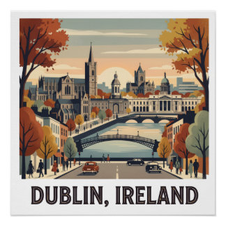Dublin im Herbst Poster