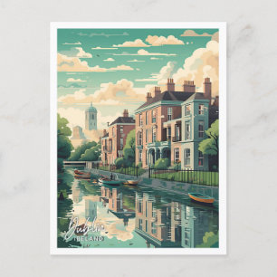 Dublin Ireland Art Travel Place Illustration Postkarte