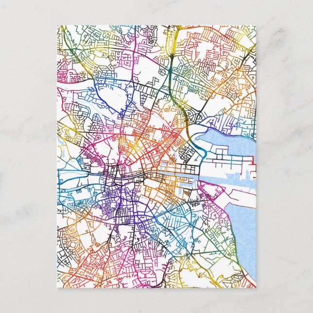 Dublin Ireland City Map Postkarte (Vorderseite)