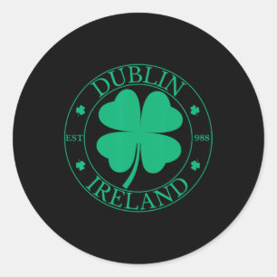 Dublin Ireland East 988 Clover Leaf Kleeblatt St. Runder Aufkleber