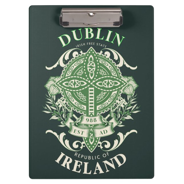 Dublin Ireland Irish Celtic Cross Klemmbrett (Vorderseite)