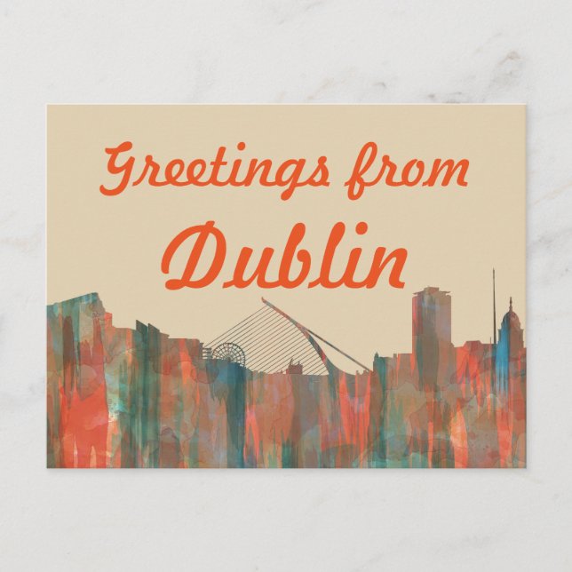 Dublin Ireland Skyline-Navaho Postkarte (Vorderseite)
