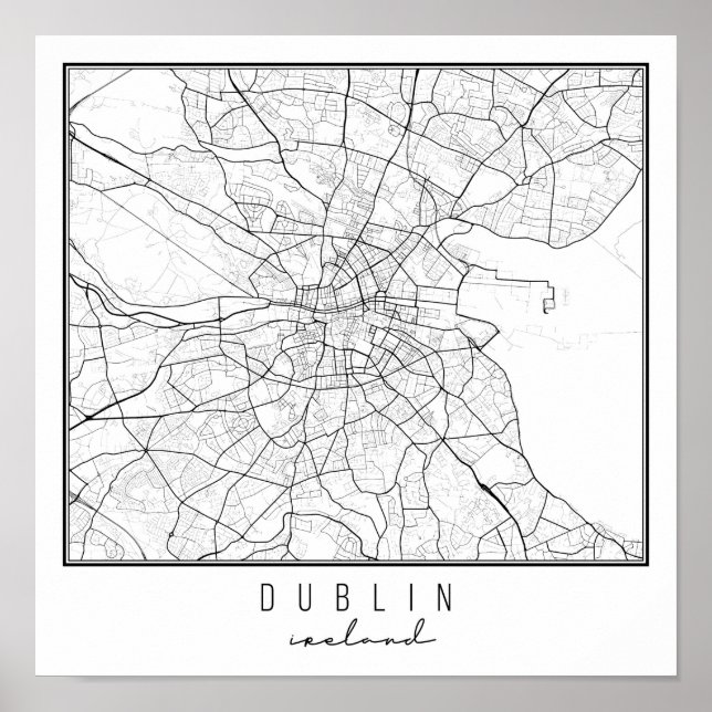 Dublin Ireland Street Map Poster (Vorne)