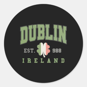 Dublin Ireland Uni University St Patricks Day Runder Aufkleber