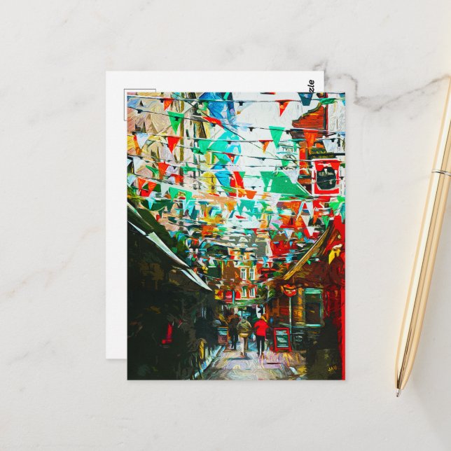 Dublin, Irland City Street Scene Postkarte (Vorderseite/Rückseite Beispiel)