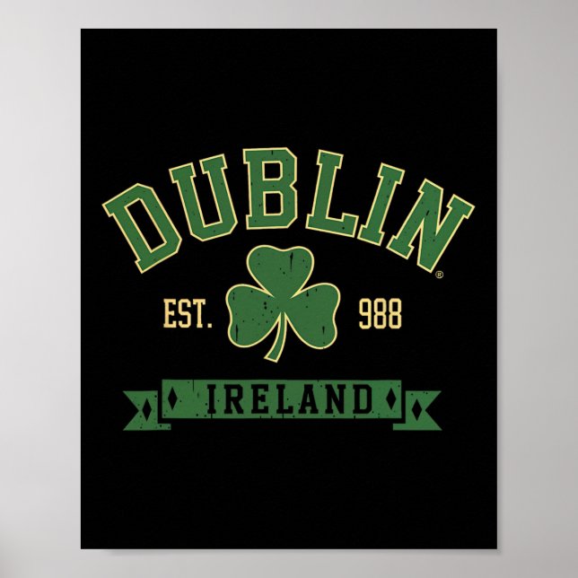 Dublin Irland Clover Leaf Kleeblatt St Patricks Da Poster (Vorne)