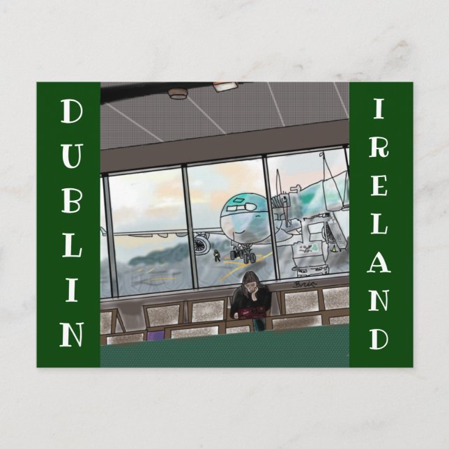 Dublin Irland Flughafen Postkarte (Vorderseite)