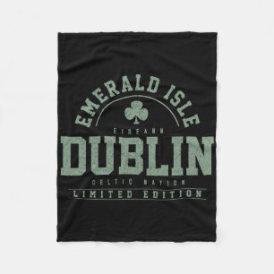 Dublin Irland Kleeblatt Irischer St. Patricks Tag Fleecedecke