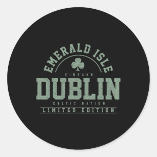 Dublin Irland Kleeblatt Irischer St. Patricks Tag Runder Aufkleber