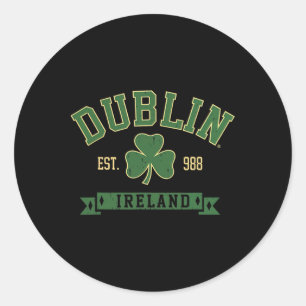 Dublin Irland Kleeblatt Shamrock St Patricks Tag Runder Aufkleber