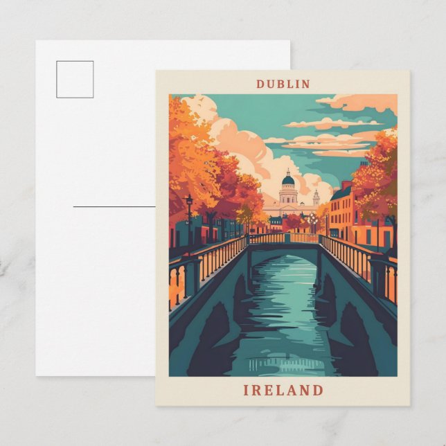 Dublin Irland Kunst, Dichtung und Musik Postkarte (Vorne/Hinten)