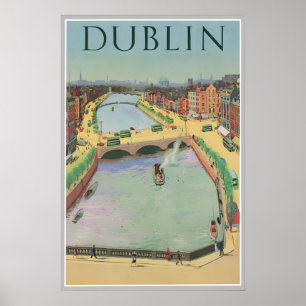Dublin Irland Poster Vintage Reise Druck