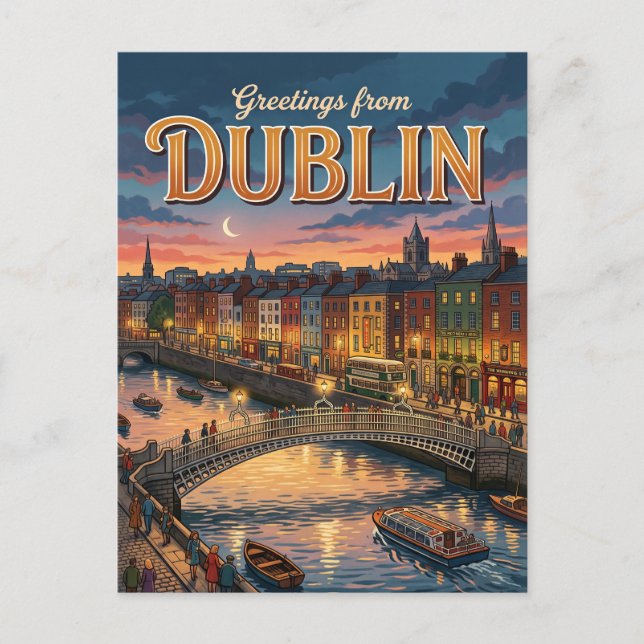 Dublin Irland Postkarte (Vorderseite)