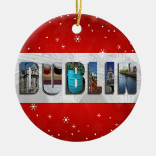 Dublin Irland Reisen Fotos Schneeflocken Weihnacht Keramik Ornament